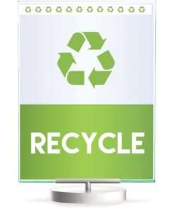 Deflecto Swivel Sign Holder - Support 8.50" x 11" Media - Vertical - 12" x 8.6" x 1.9" x - Plastic - 1 Each - Silver, Green Tint, Clear