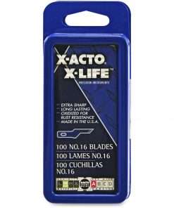 X-Acto X-Life No. 16 Scoring Blades - #16 - Rust Resistant, Self-sharpening, Lightweight - Carbon Steel - 100 / Box - Silver