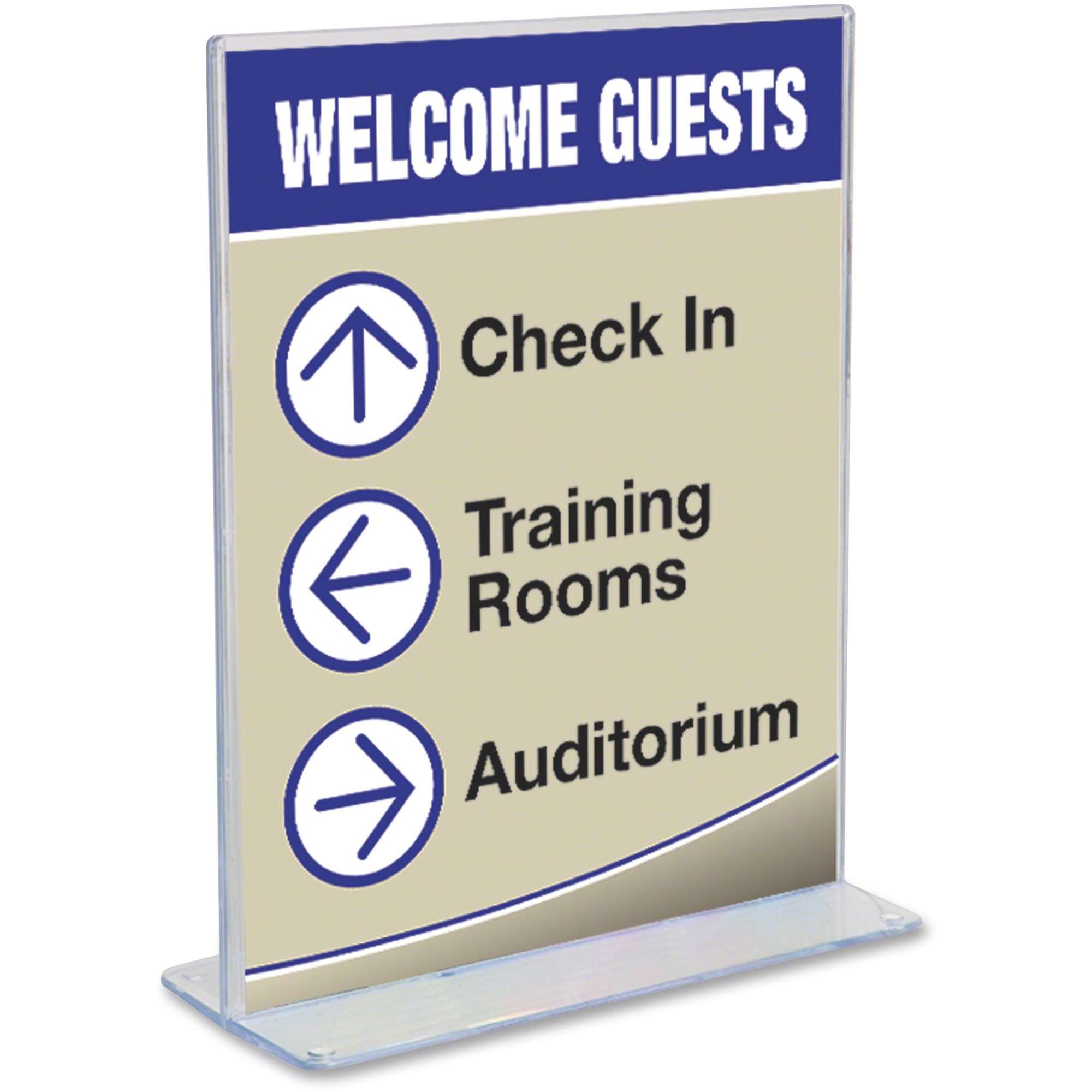 Deflecto Superior Image Double-Sided Sign Holder - Support 8.50" x 11" Media - Plastic - 1 Each - Clear