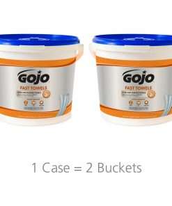 Gojo&reg; Fast Towels Hand/Surface Cleaner - 9" x 10" - White - Non-irritating, Pre-moistened, Disposable - For Hand - 225 - 2 / Carton