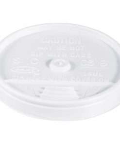 Dart Sip Thru Cup Lid - Round - Polystyrene - 1000 / Carton - White
