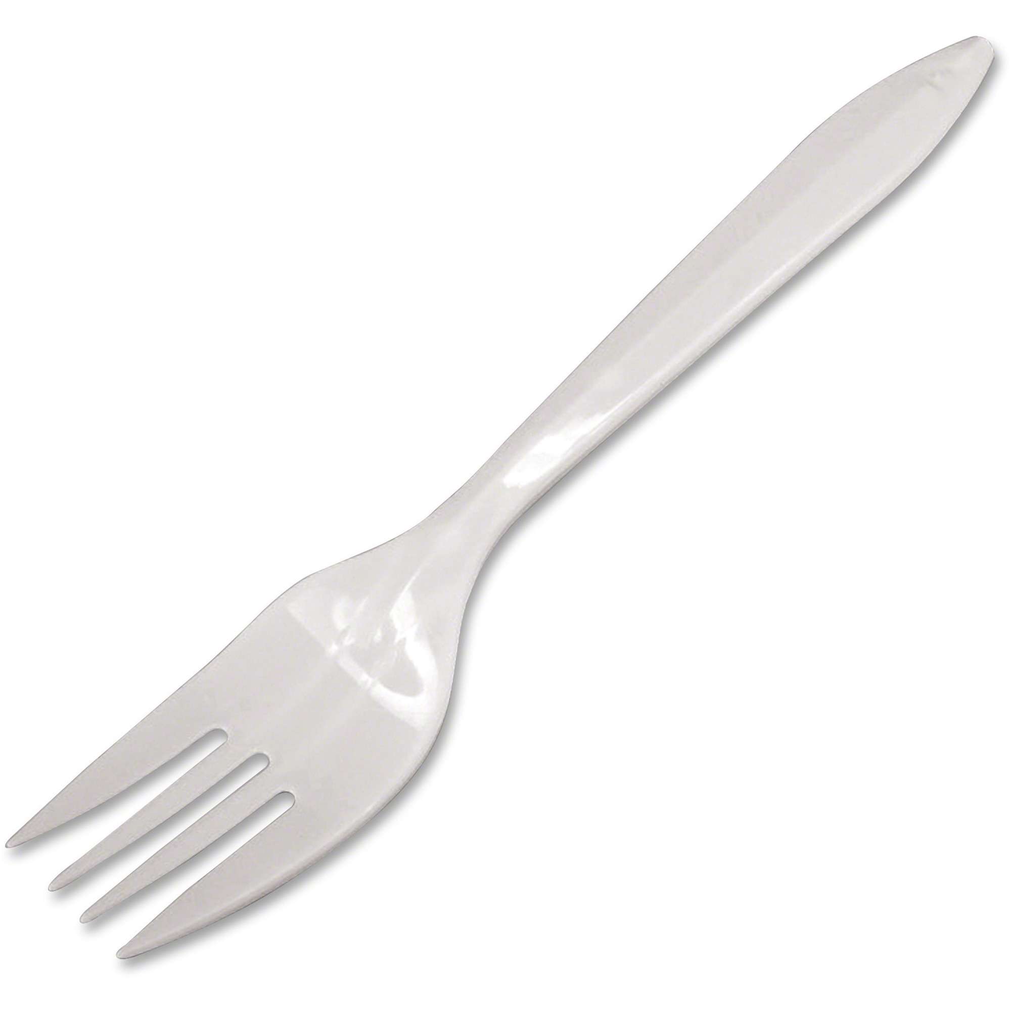 Dart Style Setter Medium-weight Plastic Cutlery - 1000/Carton - Fork - Disposable - Polypropylene - White
