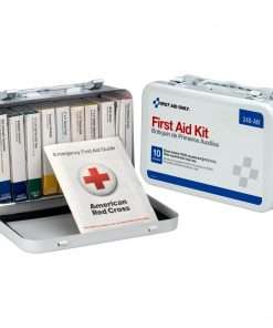 First Aid Only 10-unit ANSI 64-piece First Aid Kit - 64 x Piece(s) For 10 x Individual(s) - 4.5" Height x 7.5" Width x 2.4" Depth Length - Metal Case - 1 Each