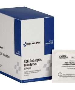 First Aid Only BZK Antiseptic Towelettes - 4.75" x 7.75" - 50/Box