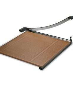 X-Acto Commercial Grade Square Guillotine Cutter - Cuts 20Sheet - 18" Cutting Length - Straight Cutting - 24" Height x 24" Width - Solid Wood Base, Steel Blade - Gray