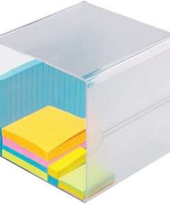 Deflecto Stackable Cube Organizer - 6" Height x 6" Width x 6" Depth - Desktop - Stackable - Clear - Plastic - 1 Each