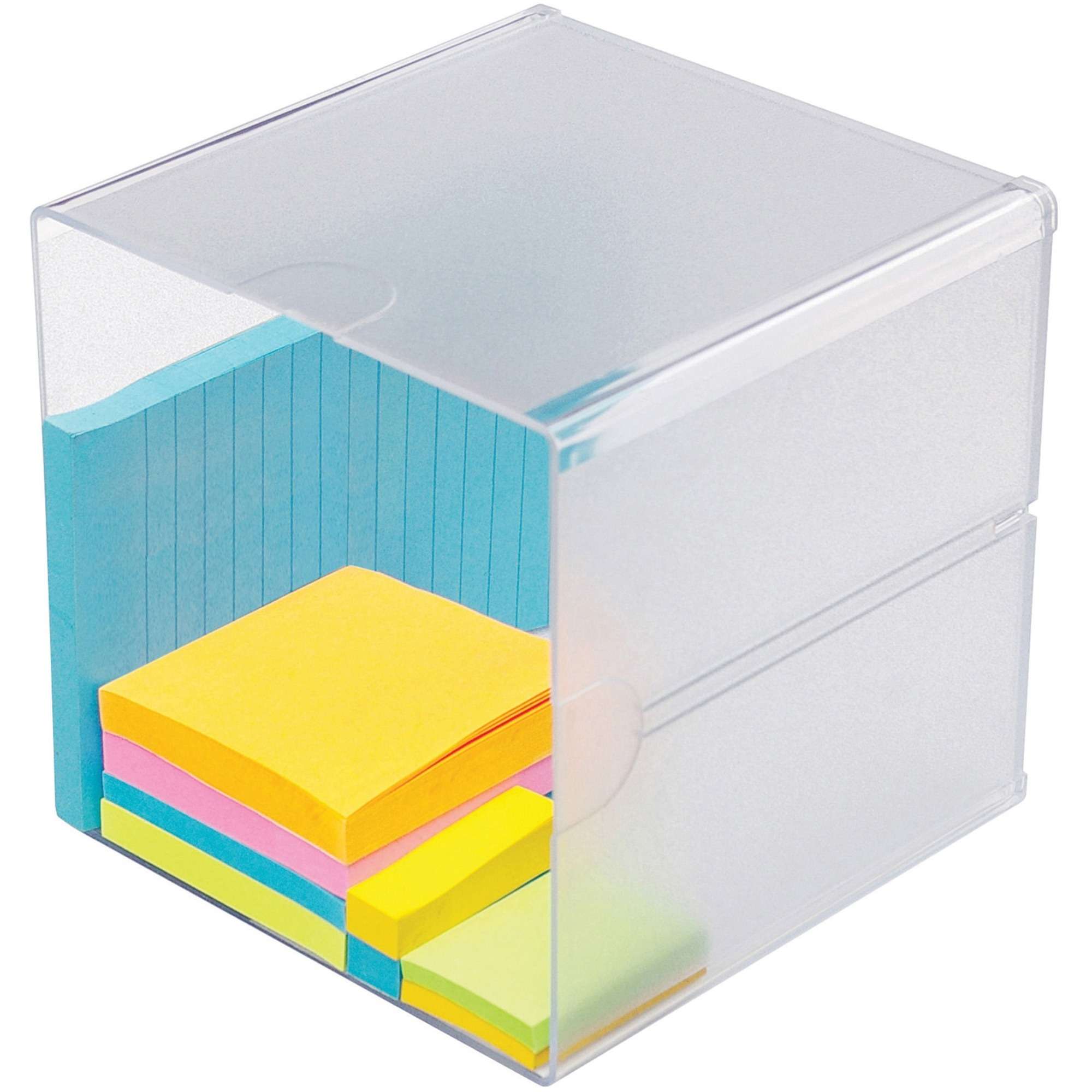 Deflecto Stackable Cube Organizer - 6" Height x 6" Width x 6" Depth - Desktop - Stackable - Clear - Plastic - 1 Each
