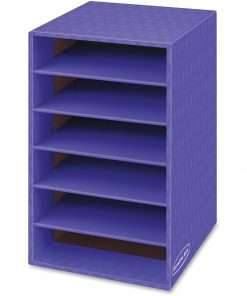 Fellowes 6 Compartment Shelf Organizer - 6 Compartment(s) - Compartment Size 2.63" x 11" x 13" - 18" Height x 11.9" Width x 13.3" Depth - Desktop - Sturdy - 60% Recycled - Purple - Corrugated Paper - 1 Each