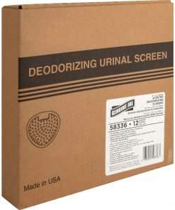 Genuine Joe Deluxe Urinal Screen - Lasts upto 30 Days - Deodorizer, Tapered Drain Hole, Splash Resistant - 12 / Box - White