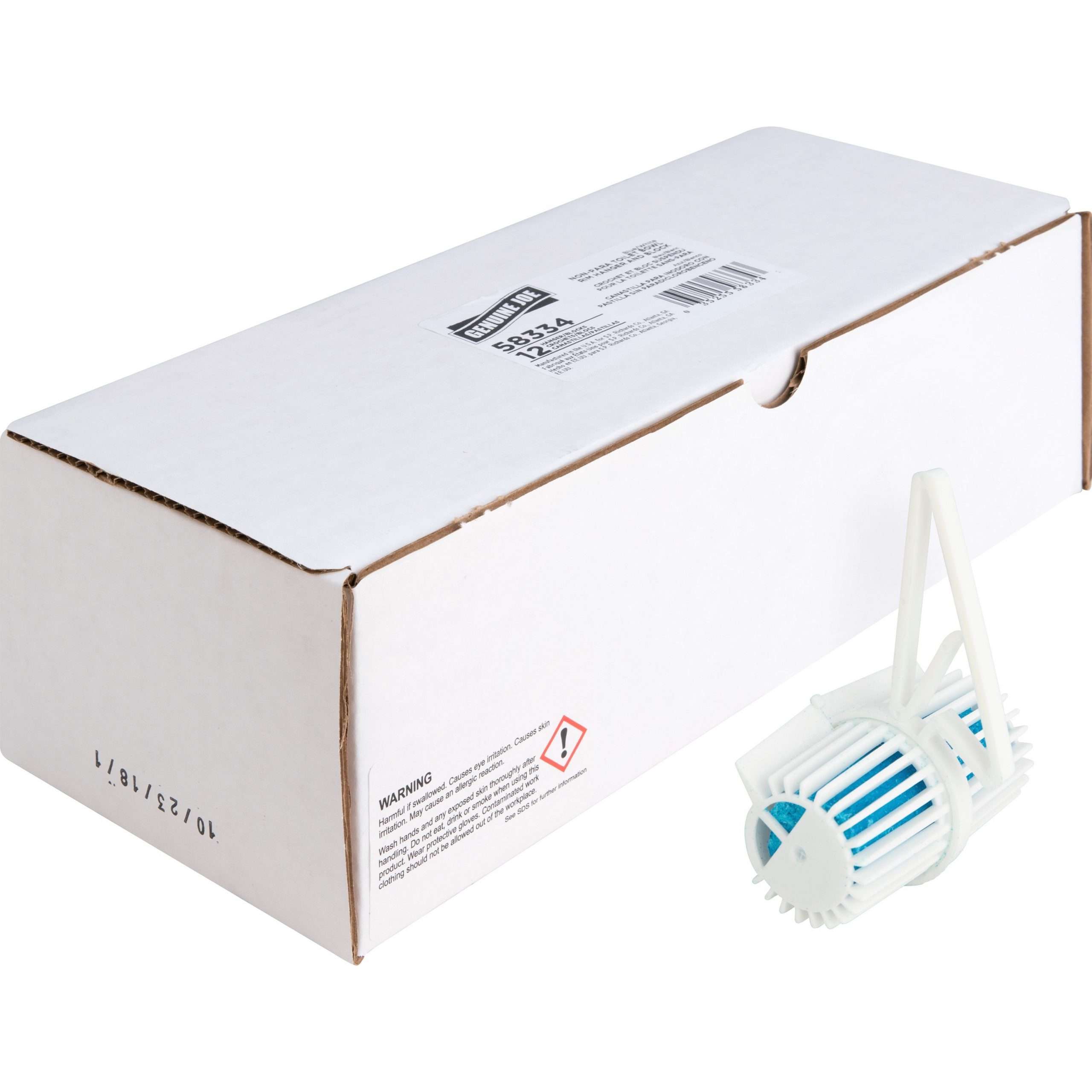 Genuine Joe Non-Para Rim Hanger - Lasts upto 30 Days - Deodorizer, Water Soluble - 12 / Box - Blue