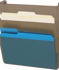 Deflecto EZ Link Unbreakable DocuPocket - 7" Height x 13" Width x 4" Depth - Unbreakable - Smoke - Plastic - 1 / Pack