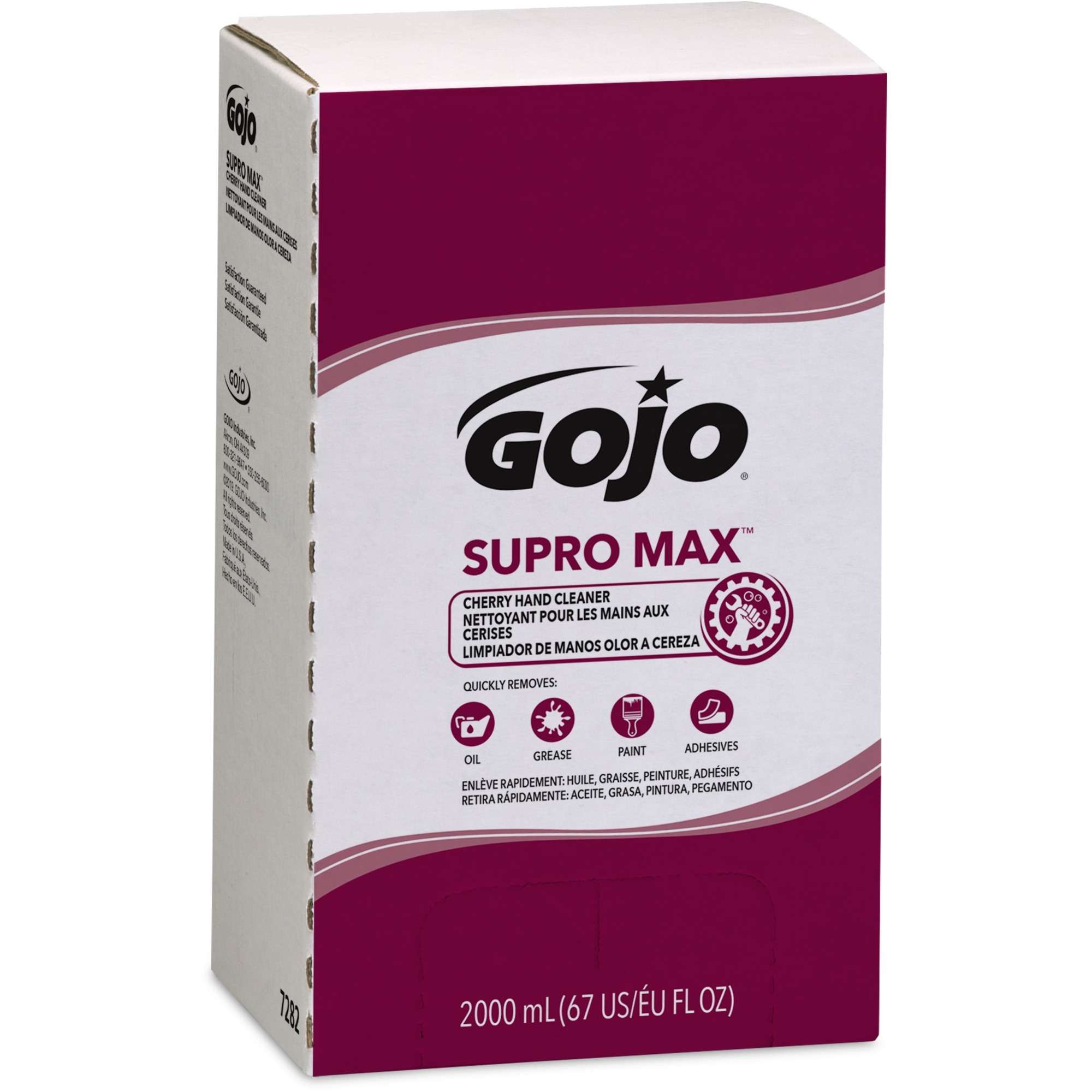 Gojo® Supro Max Cherry Hand Cleaner - Cherry Scent - 67.6 fl oz (2 L) - Adhesive Remover, Soil Remover - Hand - Tan - 1 Each