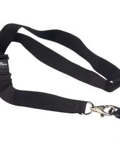 DURABLE&reg; Tension Fit ID Gripper with Lanyard - 3/4" x 17" Lanyard - Black - 10 / Box