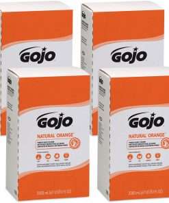 Gojo&reg; Natural Orange Pumice Hand Cleaner Refill - Orange Citrus Scent - 67.6 fl oz (2 L) - Dirt Remover, Grease Remover, Soilage Remover - Hand - Gray - 4 / Carton