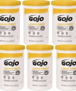 Gojo&reg; Lemon Pumice Hand Cleaner - Lemon Scent - 4.50 lb - Dirt Remover, Grease Remover, Tar Remover, Oil Remover, Asphalt Remover, Soil Remover - Hand, Industrial - Solvent-free, Heavy Duty - 6 / Pack