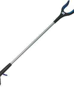 Ettore Grip 'n Grab Multipurpose Pickup Tool - 32" Reach - Articulating Head, Rust Proof, Comfortable Handle - Rubber - Blue - 1 Each