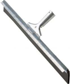 Ettore Industrial Duty Steel Floor Squeegee - 24" Rubber Blade - Durable, Sturdy, Changeable Blade, Rust Proof - Steel Gray