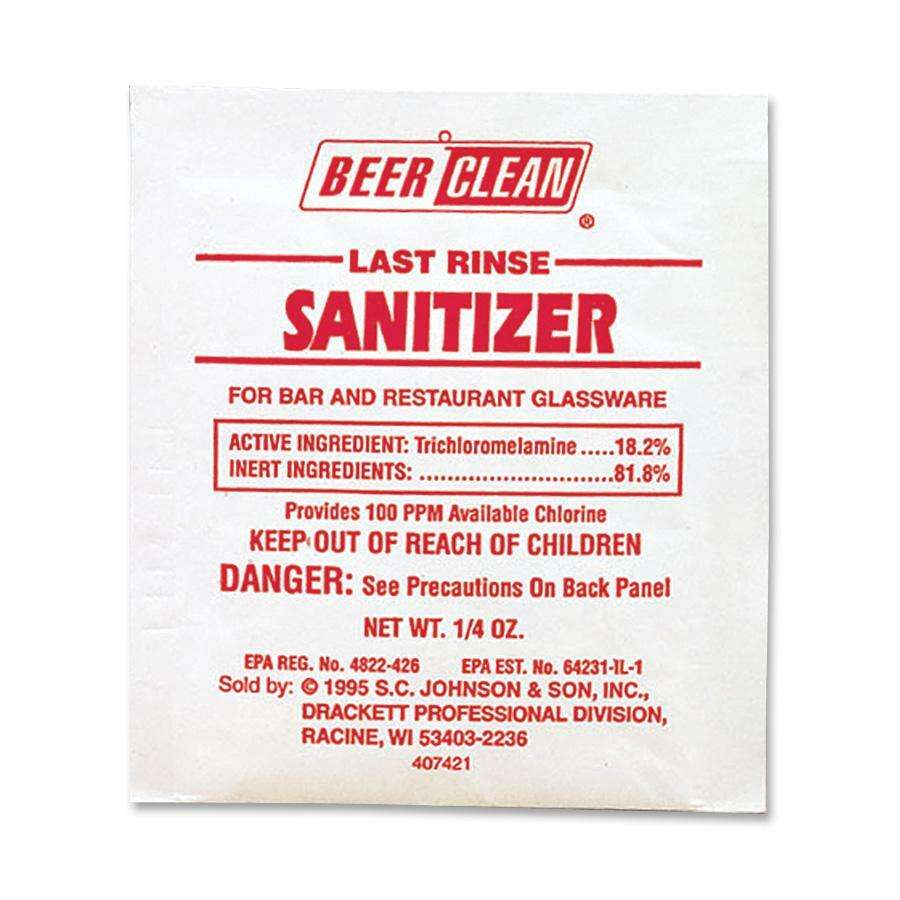 Diversey Last Rinse Sanitizer - Powder - 0.25 oz (0.02 lb) - 100 / Carton - Yellow