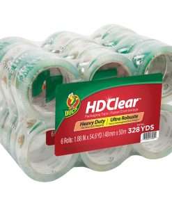 Duck Brand HD Clear Packing Tape - 54.60 yd Length x 1.88" Width - 3" Core - 2.60 mil - Acrylic Backing - 24 / Carton - Clear
