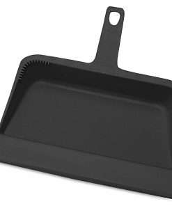 Genuine Joe Heavy-duty Plastic Dust Pan - 12" Wide - Plastic - Black - 1 Each