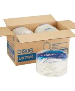 Dixie Pathways 7" Medium-weight Paper Plates by GP Pro - 125 / Pack - White - Paper Body - 4 / Carton