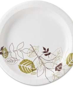 Dixie Pathways 9" Medium-weight Paper Plates by GP Pro - 125 / Pack - White - Paper Body - 8 / Carton