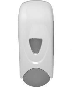 Genuine Joe Foam-Eeze Foam Soap Dispenser - Manual - 1.06 quart Capacity - Refillable, Site Window, Durable - Gray, White - 1Each