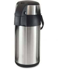 Genuine Joe High Capacity Vacuum Airpot - 3.2 quart (3 L) - Vacuum - Stainless Steel