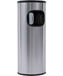 Genuine Joe Fire-safe 3-Gallon Ashtray Receptacle - 3 gal Capacity - Removable Lid, Fire-Safe, Compact - Aluminum, Stainless Steel - Stainless Steel - 1 Each