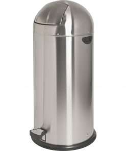 Genuine Joe 13.5 Gallon Pedal Receptacle Bin - 13.50 gal Capacity - Easy to Clean, Foot Pedal - 37.4" Height x 17.5" Diameter - Steel - Stainless Steel - 1 Each