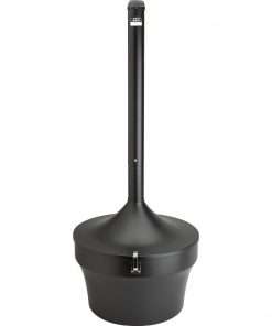 Genuine Joe 4.25 Gal Fire-safe Smoking Receptacle - 4.25 gal Capacity - Powder Coated, Durable, Weather Resistant, Fire-Safe, Handle - 37" Height x 16" Width - Galvanized Steel - Black - 1 Each