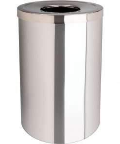 Genuine Joe 30 Gallon Stainless Steel Trash Receptacle - 30 gal Capacity - Durable, Heavy Duty - 31.5" Height x 20" Diameter - Stainless Steel - Silver - 1 Each