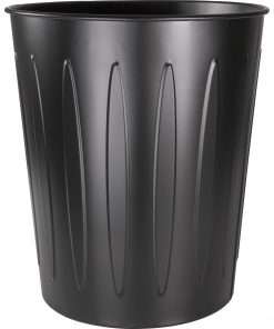 Genuine Joe Steel 6 Gallon Fire-safe Trash Can - 6 gal Capacity - Fire-Safe, Sturdy - 14" Height x 13" Depth - Metal, Steel - Black - 1 Each