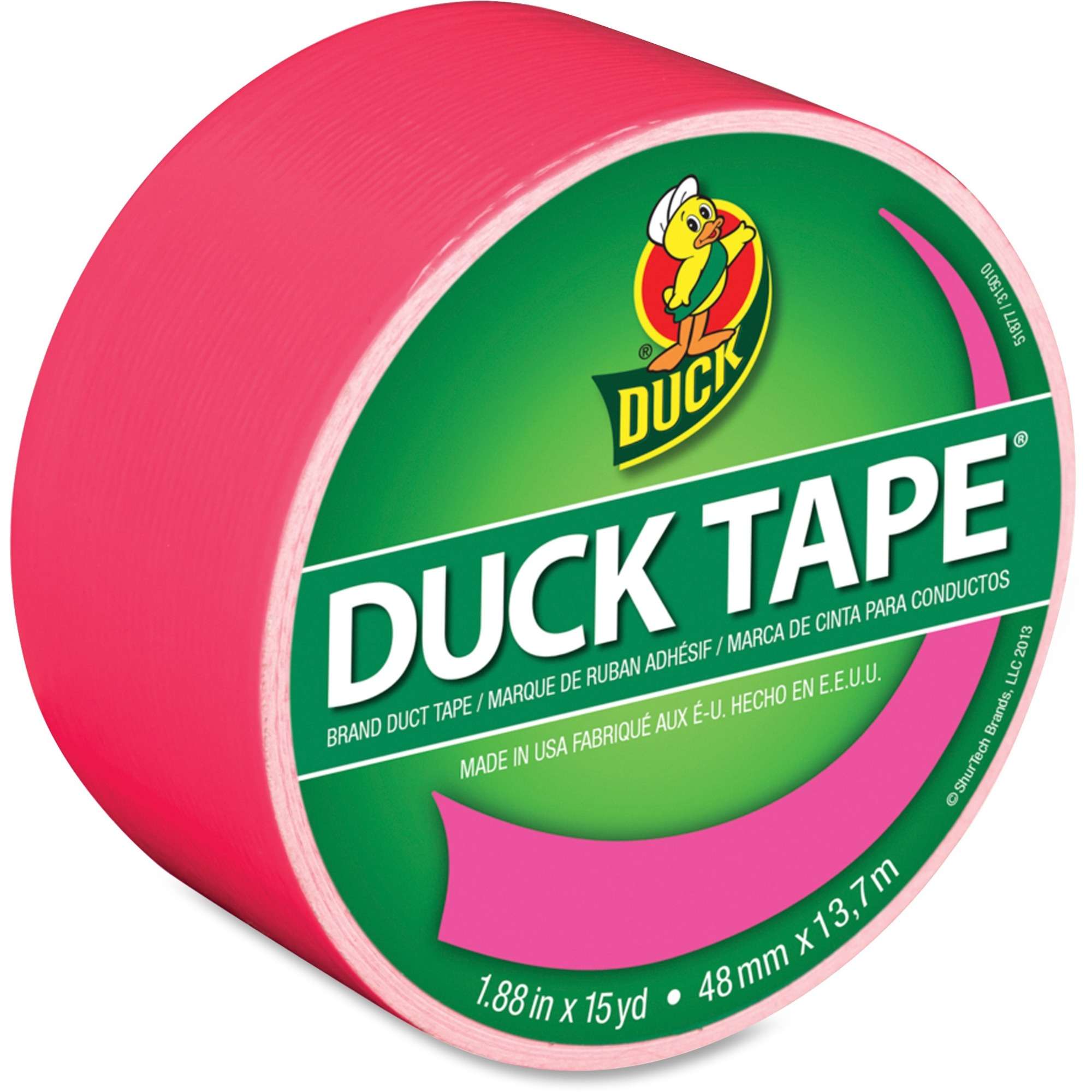 Duck Brand Color Duct Tape - 15 yd Length x 1.88" Width - 1 / Roll - Pink