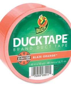 Duck Brand Color Duct Tape - 15 yd Length x 1.88" Width - 1 / Roll - Neon Orange