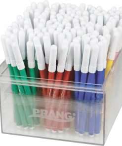 Prang Fineline Art Markers - Fine Marker Point - Red, Blue, Green, Yellow, Orange, Brown, Black, Purple, Gray, Pink, Light Blue, ... - 144 / Set