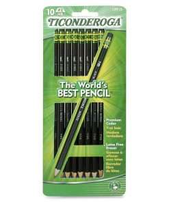 Ticonderoga No. 2 HB Pencils - #2 Lead - Graphite Lead - Black Wood Barrel - 10 / Pack
