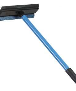 Ettore Scrubber Metal Handle Auto Squeegee - 8" Rubber Blade - Aluminum Handle - Light Weight, Durable, Rust Proof - Blue