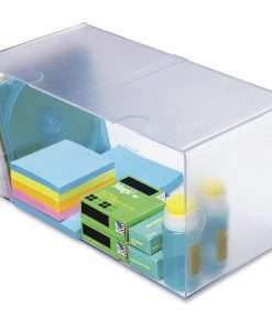 Deflecto Stackable Cube Organizer - 1 Compartment(s) - 6" Height x 12" Width x 6" Depth - Stackable, Sturdy, Removable Divider, Removable Drawer - Clear - Plastic - 1 Each