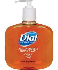Dial Original Gold Antimicrobial Liquid Soap - 16 fl oz (473.2 mL) - Pump Bottle Dispenser - Kill Germs - Hand - Gold - 12 / Carton