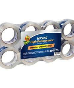 Duck HP260 High Performance Packaging Tape - 60 yd Length x 1.88" Width - 3.1 mil Thickness - 8 / Pack - Crystal Clear