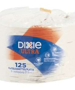 Dixie Heavy-weight Paper Plates by GP Pro - Serving - Microwave Safe - White - Paper Body - 125 Pack