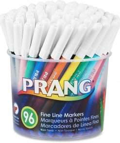 Prang Fine Line Classic Markers Set - Fine Marker Point - 2.75 mm Marker Point Size - Black, Blue, Brown, Gray, Green, Light Blue, Light Green, Orange, Pink, Purple, Red, ... - 96 / Each