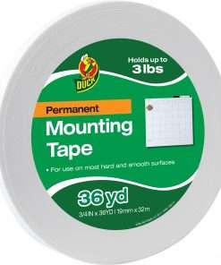 Duck Brand Brand Double-sided Foam Mounting Tape - 36 yd Length x 0.75" Width - 1 / Roll - White
