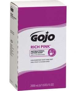 Gojo&reg; Rich Pink Antibacterial Lotion Soap Refill - 67.6 fl oz (2 L) - Soil Remover - 1 Each