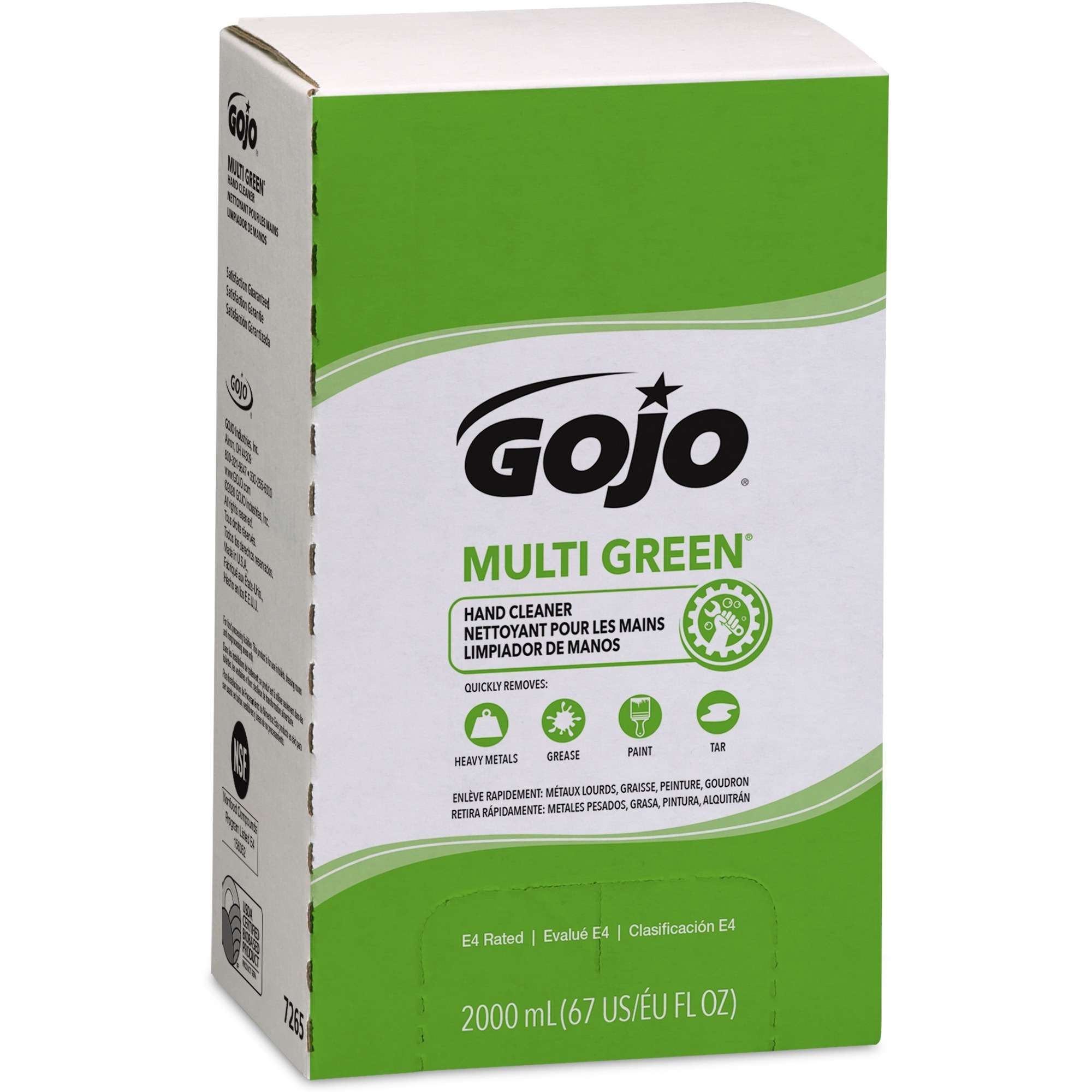 Gojo® Multi Green Hand Cleaner - Citrus Scent - 67.6 fl oz (2 L) - Soil Remover, Dirt Remover, Kill Germs - Hand - Green - 1 / Each