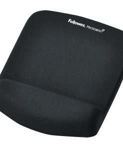 Fellowes PlushTouch&trade; Mouse Pad Wrist Rest with Microban&reg; - Black - 1" x 7.25" x 9.38" Dimension - Black - Polyurethane, Foam - Wear Resistant, Tear Resistant, Skid Proof - 1 Pack
