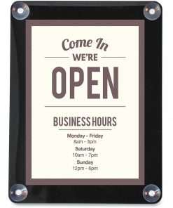 Deflecto Window Display - 1 Each - 8.5" Width x 11" Height - Rectangular Shape - UV Protected, Heat Resistant, Suction Cup - Black