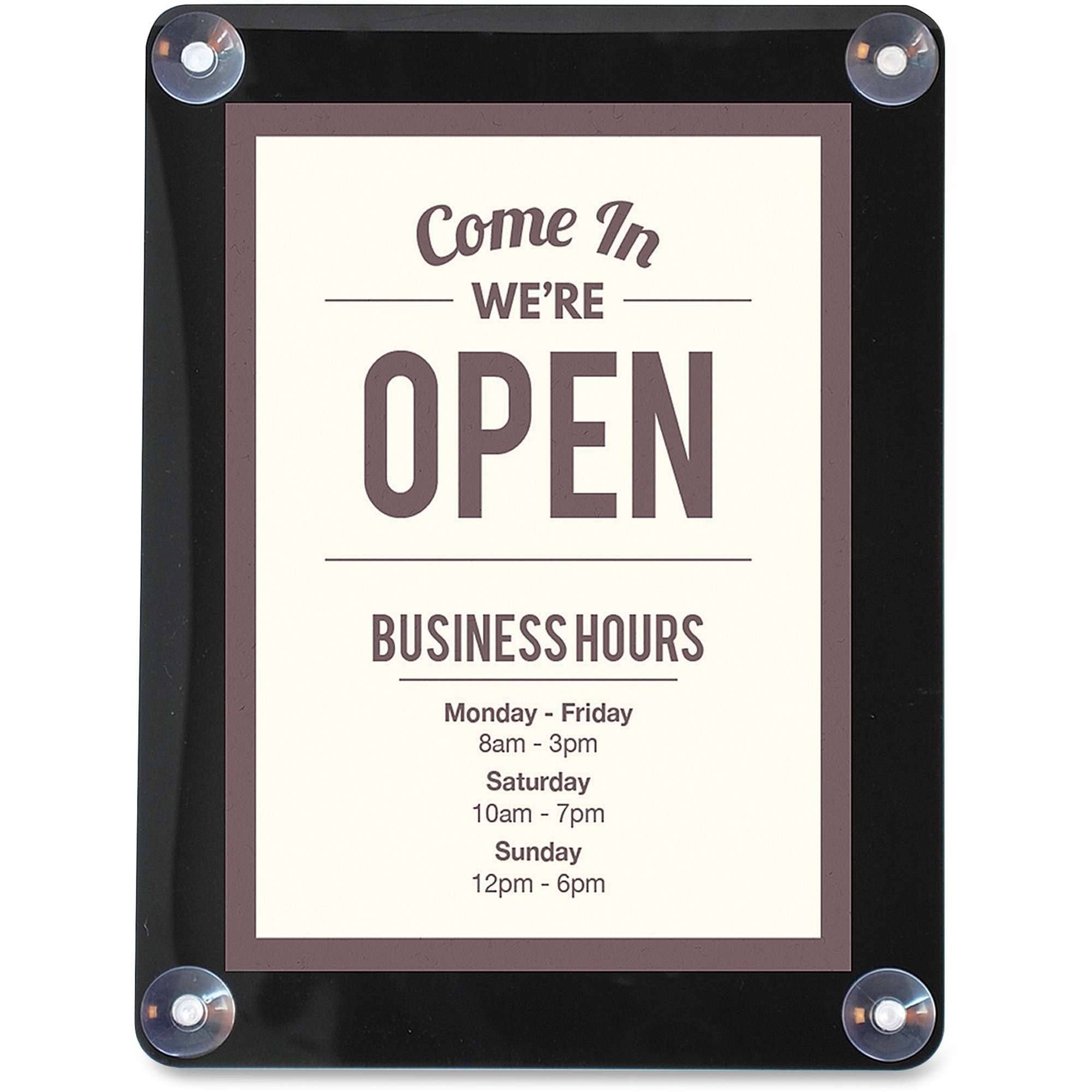 Deflecto Window Display - 1 Each - 8.5" Width x 11" Height - Rectangular Shape - UV Protected, Heat Resistant, Suction Cup - Black