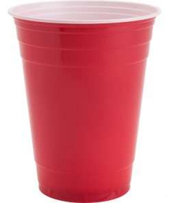 Genuine Joe 16 oz Plastic Party Cups - 16 fl oz - 50 / Pack - Red - Plastic - Party, Cold Drink